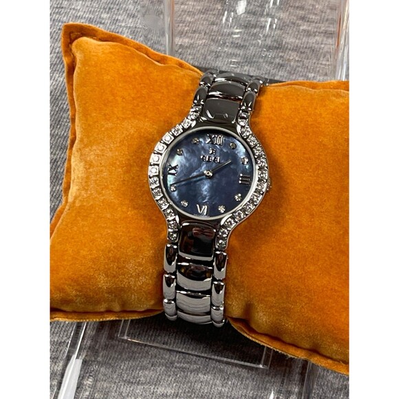 Ebel Beluga E9157428-20 Women's Blue Mother of Pearl Diamond Bezel SS Watch 27mm - Picture 9 of 15